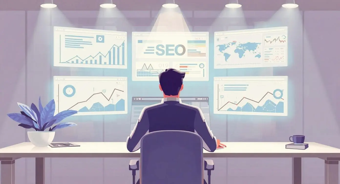 Consultant SEO analysant les performances d'un site web